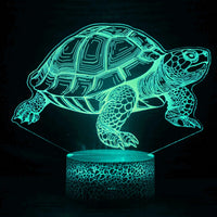 Lampe illusion 3D tortue en acrylique pour chambre d’enfant