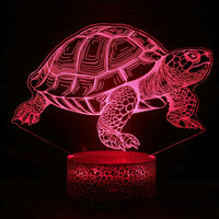 Vue rapprochée de la veilleuse LED tortue pour enfants